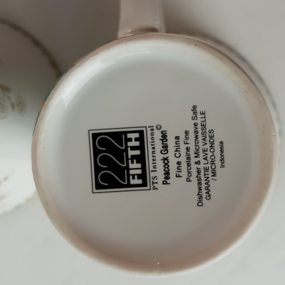 Vintage 222 Fifth Garden Fine China Mugs (4) - Picture 5 of 5